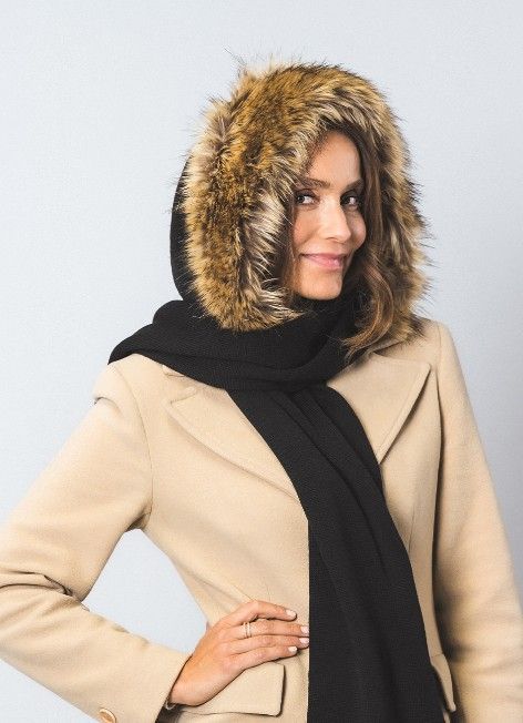 小物 Masu HOOD SCARF APEXFWDT Winter Fluffy 2 in 1 Hooded Scarf for Women Kawaii