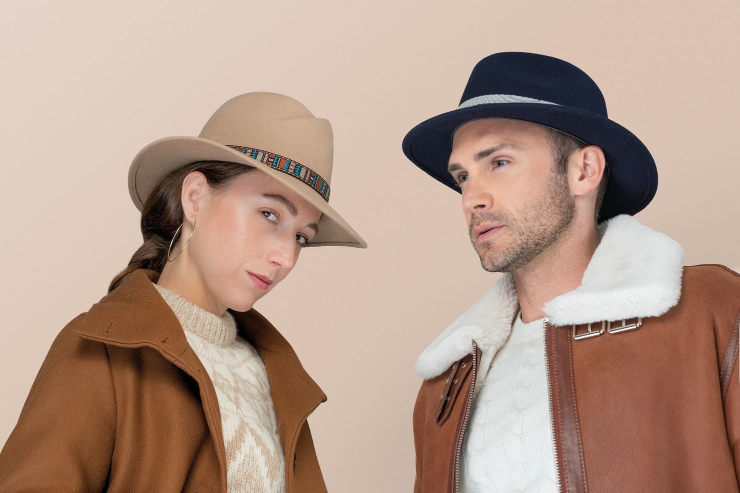 House of Lafayette Theo Wool Alpaca Woven Hat with Leather ⭐️ Stars on Brim FIVESTAR LEATHER USAAF B2 FLIGHT AVIATOR SHEEPSKIN LEATHER  main image 3