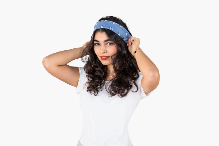 Bandana as a headband Bandana as a headband