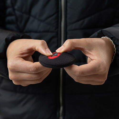 Press earbags inwards.