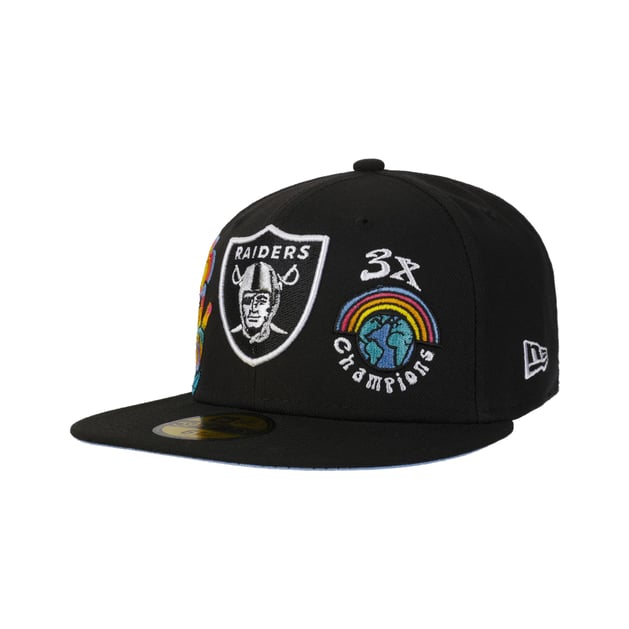 Las Vegas Raiders Scribble NFL New Era 59fifty Black hat cap