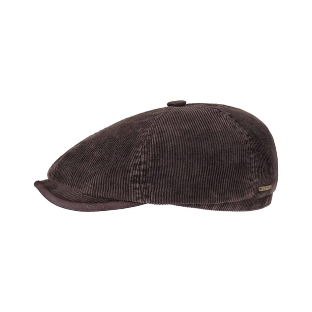 6-Panel Corduroy Flat Cap by Stetson