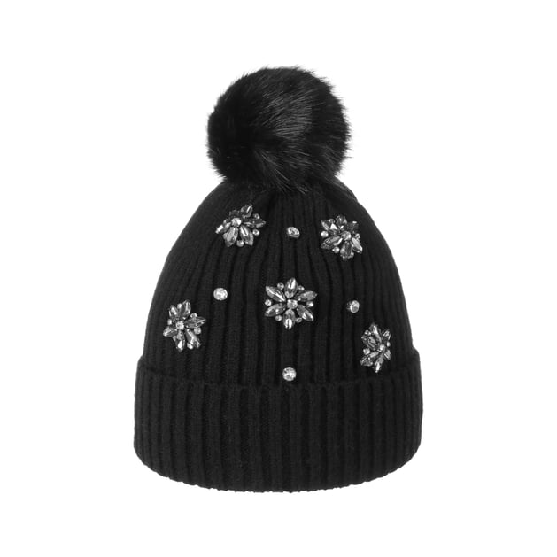 Beanie Hat with Rhinestone Flowers by Lipodo - 42,95 €