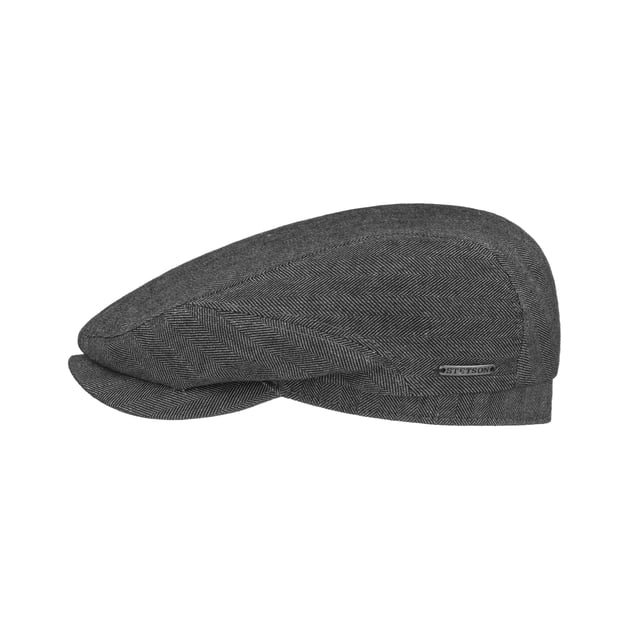 Stetson Hatteras Zijde Flat Cap Dames/Heren - Made in the EU wilde pet met klep zijden muts voering voor Zomer/Winter - 59 cm blauw-wit