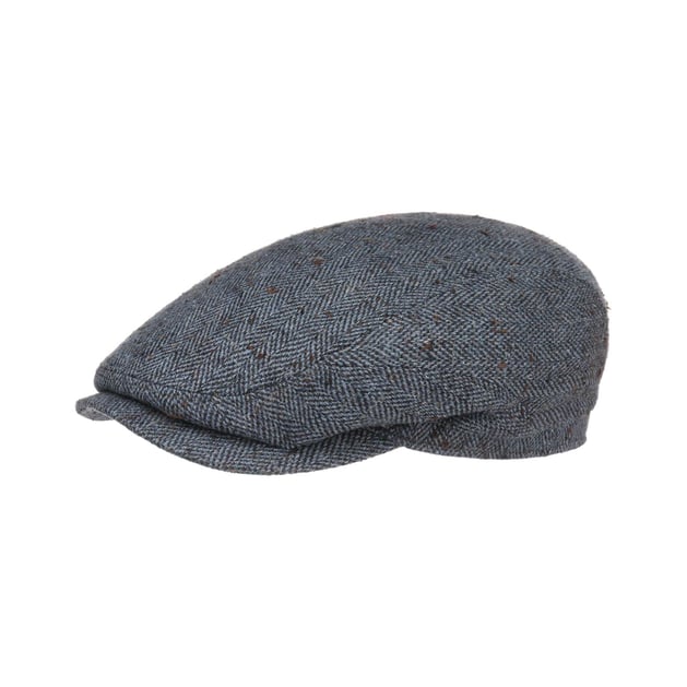 Belfast Fishbone Silk Flat Cap by Stetson