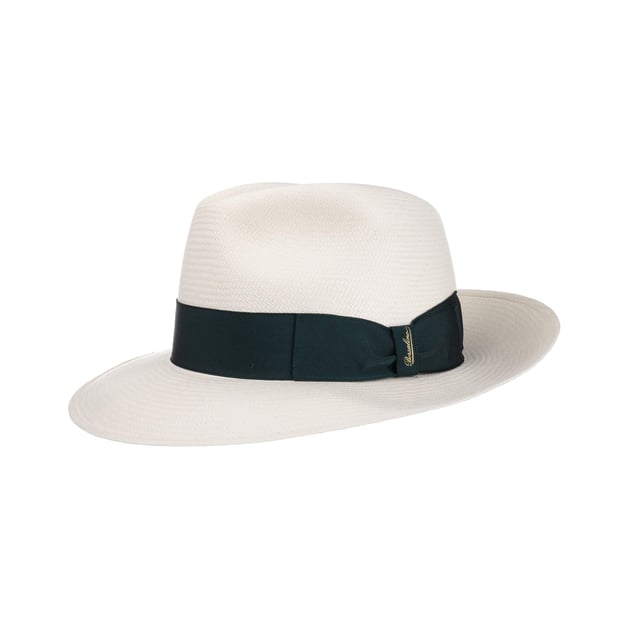 Blue Trim Big Brim Panama Hat by Borsalino