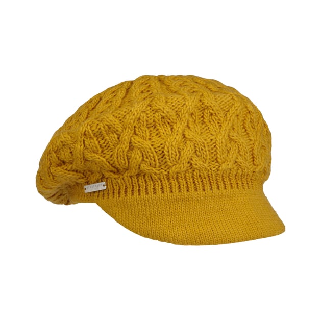 Cable Knit Uni Newsboy Cap by Seeberger