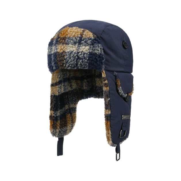 Check Fake Fur Kids Trapper Hat by Barts