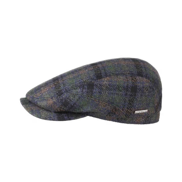 Checked Flat Cap with Cashmere by Stetson --> Shop Hats, Beanies
