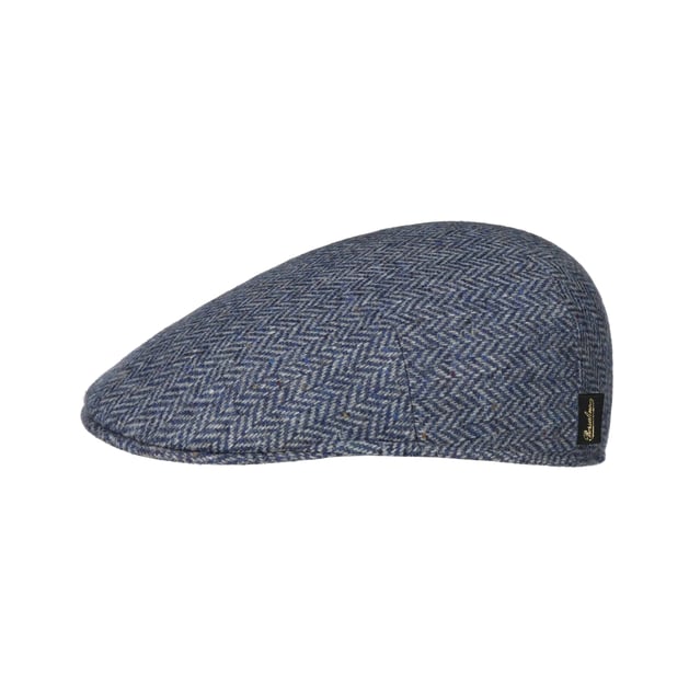 Classic Herringbone Flat Cap by Borsalino
