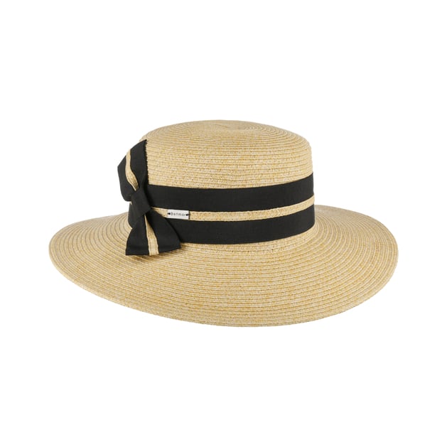 Betmar New York Classic White Straw Sun Hat with Black Ribbon Women main image 3