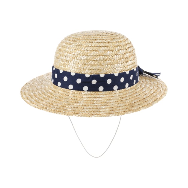 Dotted Band Girls Straw Hat by maximo