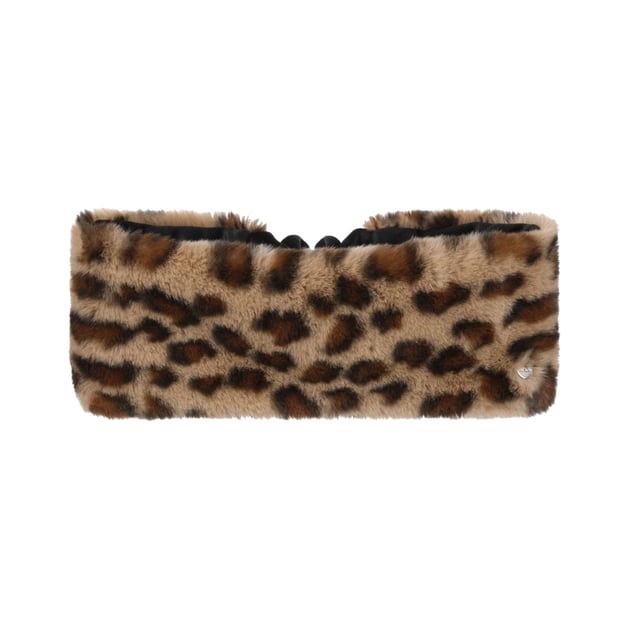 Faux Fur Headband with Leopard Pattern