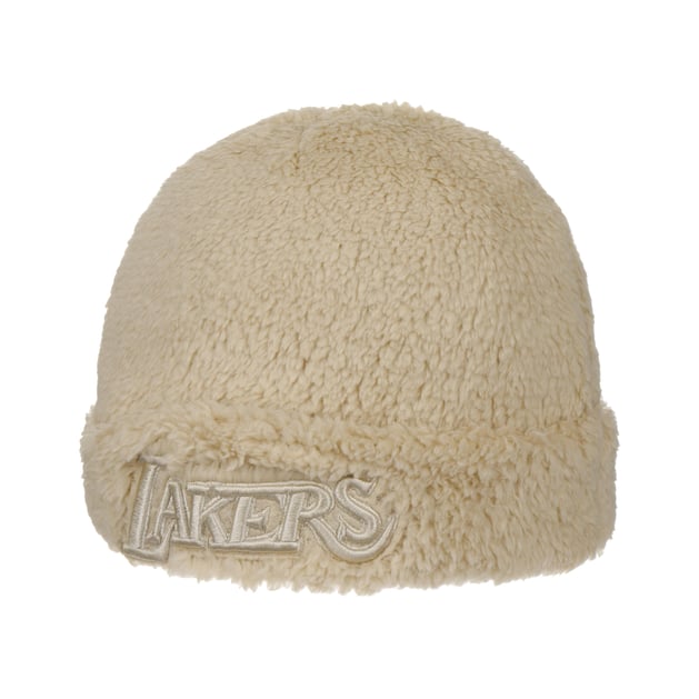Faux Fur Lakers Beanie Hat by Mitchell & Ness