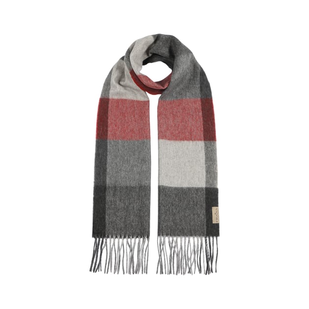 Four Colour Check Wool Scarf by Fraas