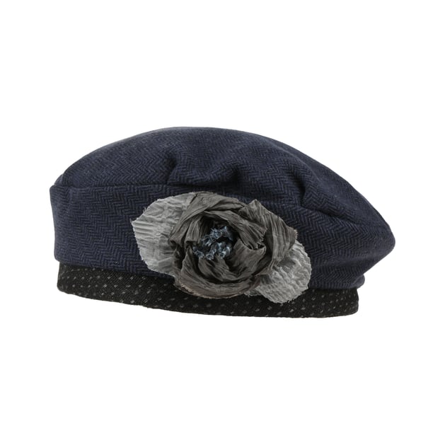 Herringbone Harris Tweed Basque Beret by GREVI