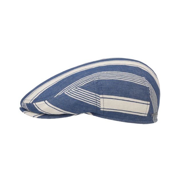 Kent Twotone Stripes Flat Cap by Stetson
