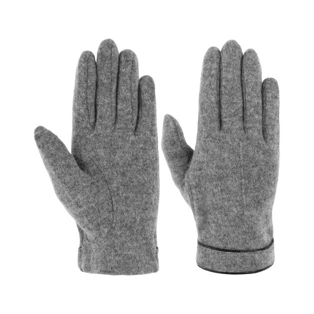 Knit Gloves with Leather by Roeckl