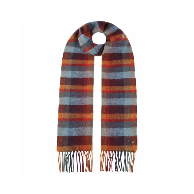 Lambswool Check Fringed Scarf by Lierys