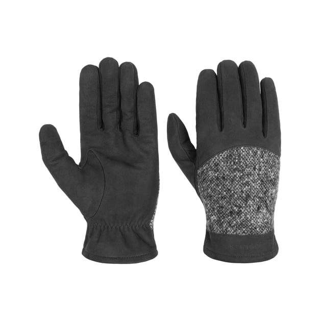 Leather Gloves with Virgin Wool by Stetson
