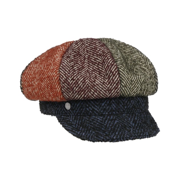 Multicolour Herringbone Newsboy Cap by Lierys