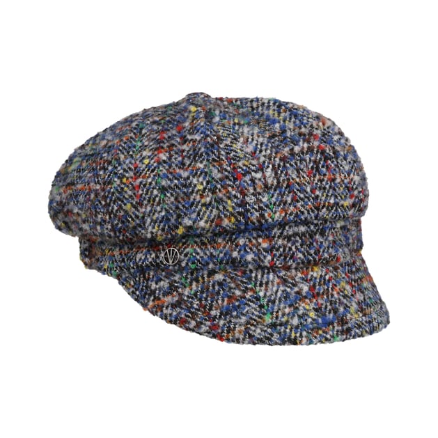 Multicolour Herringbone Newsboy Cap by Loevenich