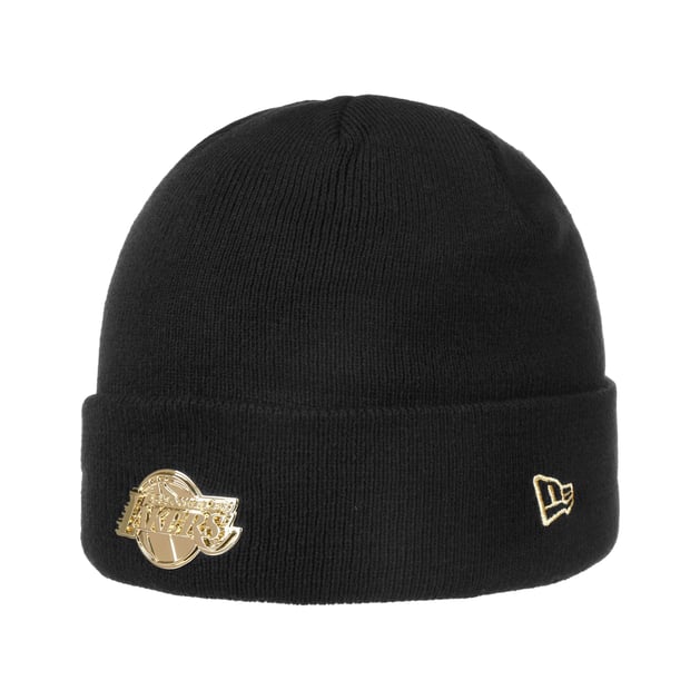 NBA Lakers Metallic Badge Beanie Hat by New Era