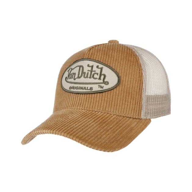 Patch Logo Corduroy Trucker Cap by Von Dutch