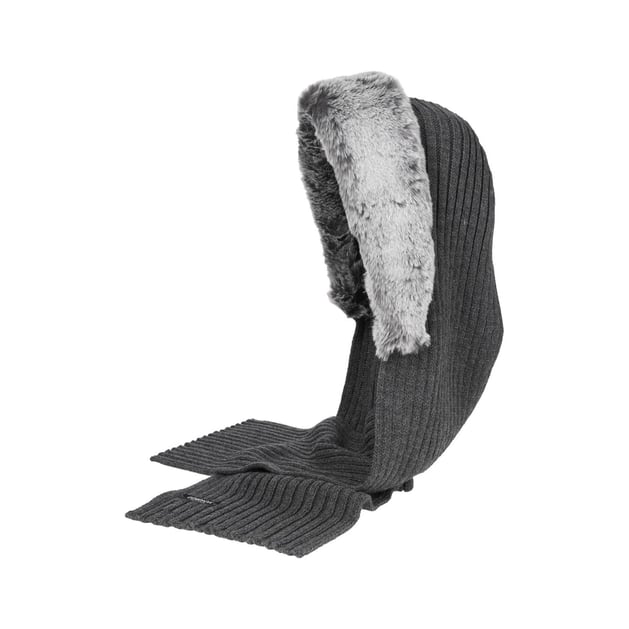 Rib Knit Hooded Scarf by Gebeana