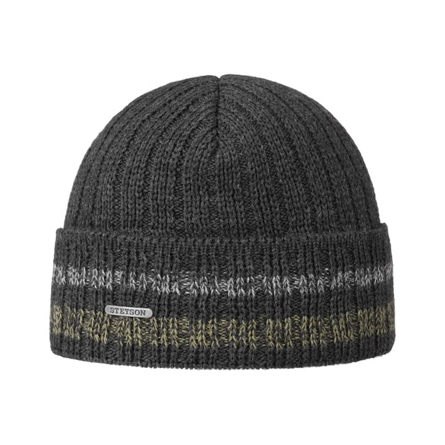Striped Cuff Wool Beanie by Stetson