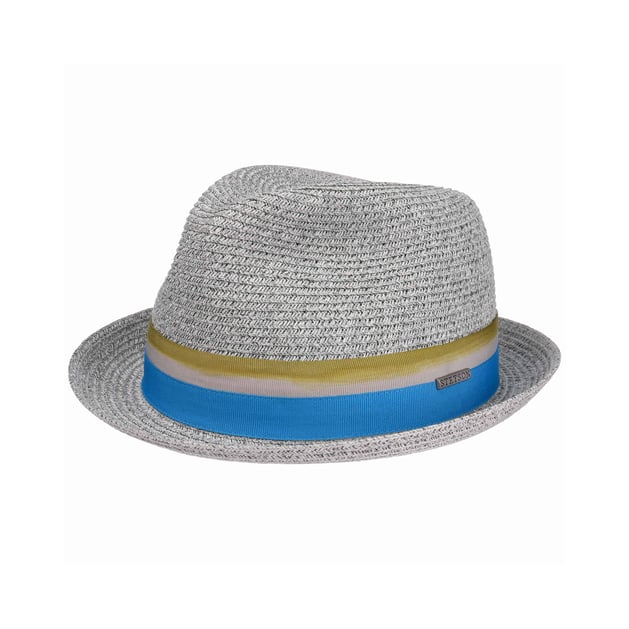 Striped Ribbon Player Straw Hat by Stetson