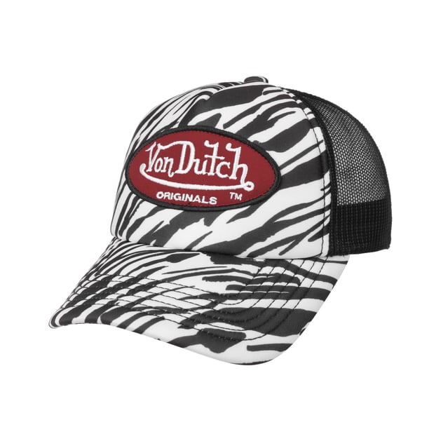 Tampa Oval Patch Zebra Trucker Cap by Von Dutch