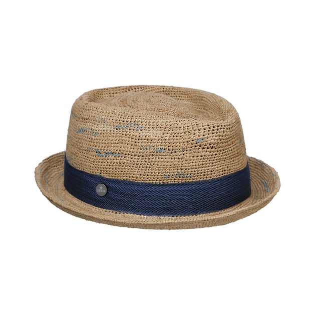 Twotone Crochet Pork Pie Straw Hat by Lierys