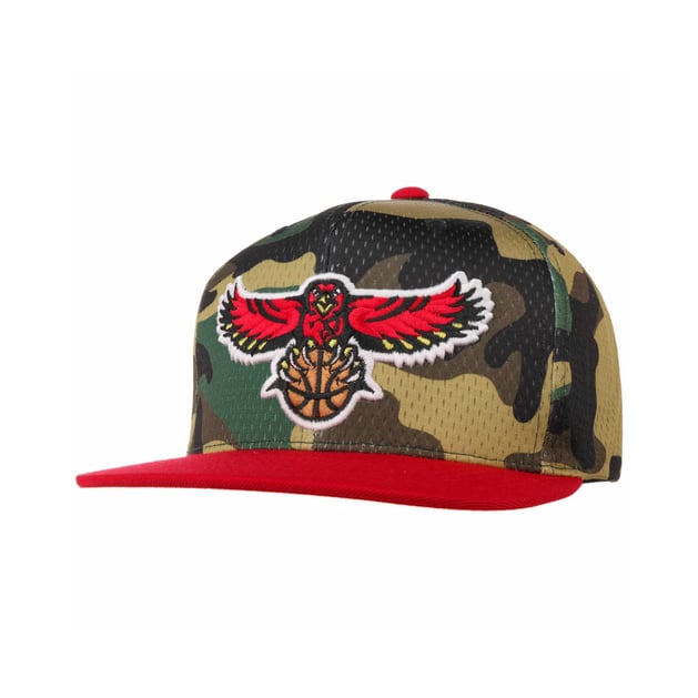 Woodland Camo Hawks Cap by Mitchell & Ness